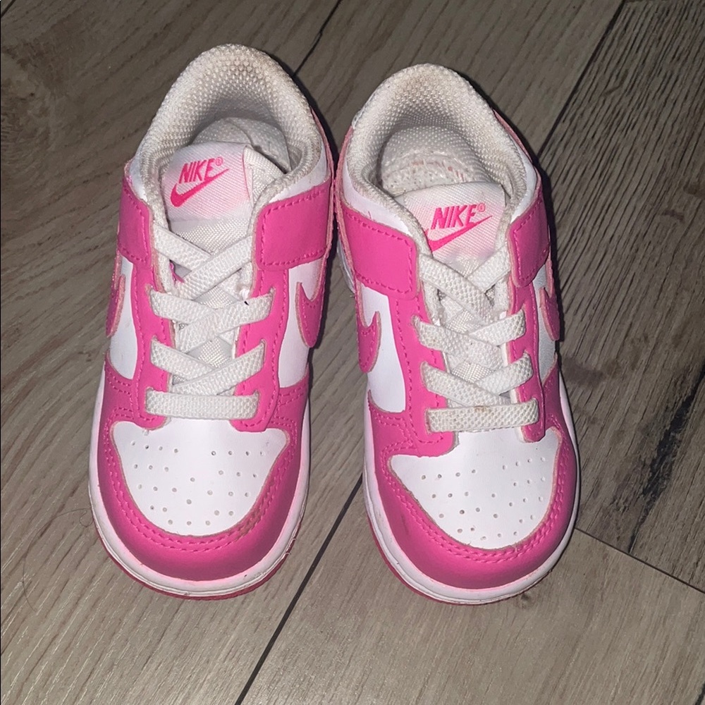Nike Kids Pink and White Sneakers